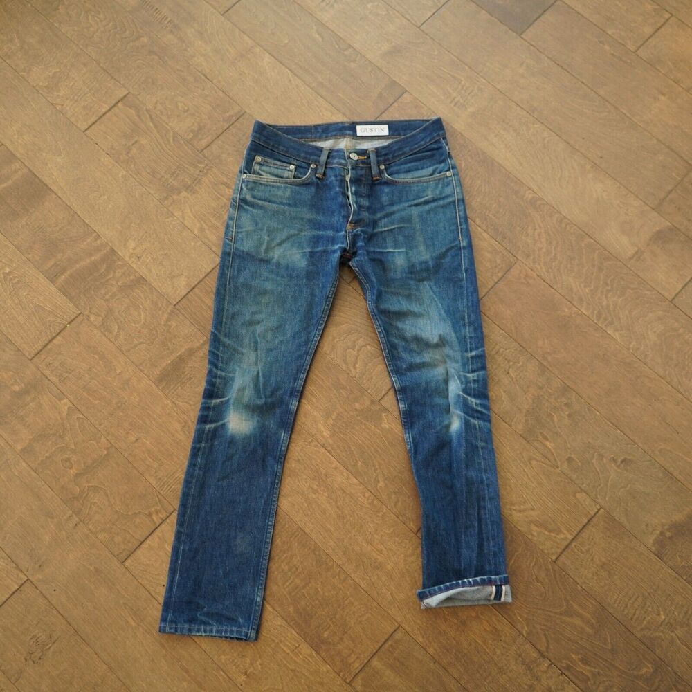 Selvedge GUSTIN #259 RAW SLIM FIT MEN Jeans RN 116699‎ (30X28) MADE USA